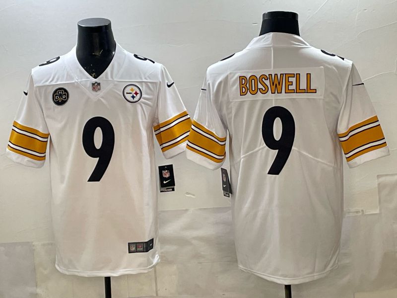 Men Pittsburgh Steelers #9 Boswell White 2025 Nike Limited NFL Jersey style 01->pittsburgh steelers->NFL Jersey